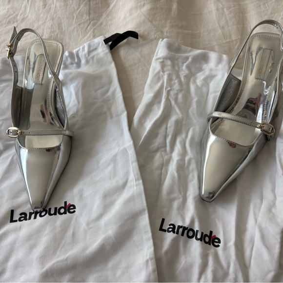Larroude Shoes - Larroude Ines Pump In Silver Specchio